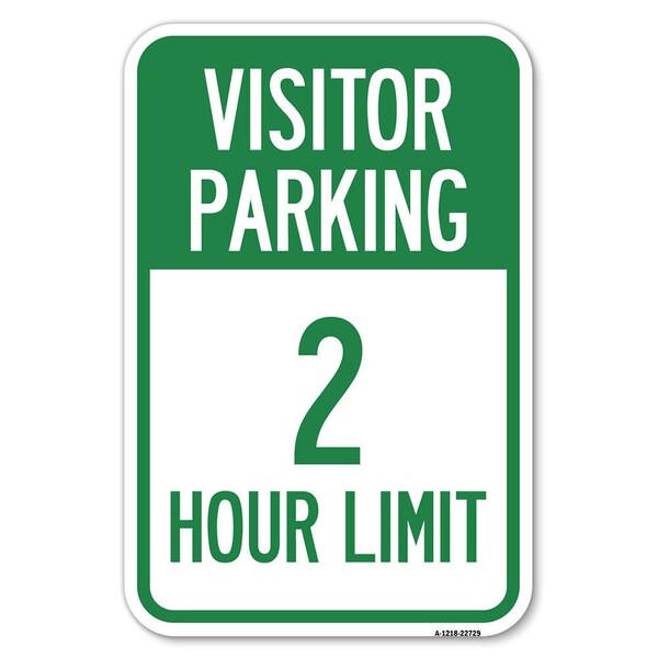 Signmission Visitor Parking Sign Visitor Parking 2 H Heavy-Gauge Aluminum Sign, 12" x 18", A-1218-22729 A-1218-22729 - main